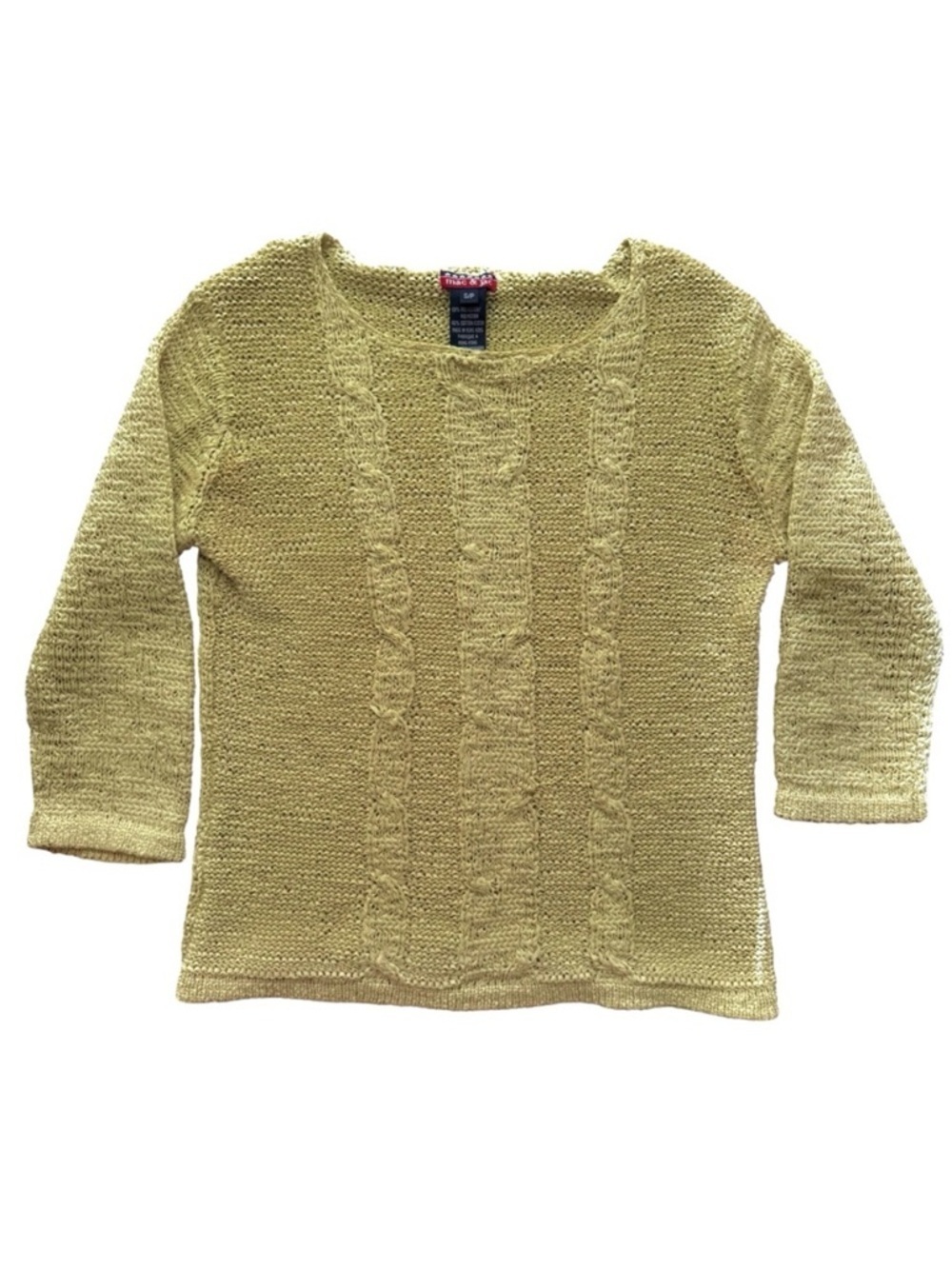 Mac & Jac Vintage Y2K 3/4 Sleeve Stretchy Form Fit Top Fairycore Cottagecore